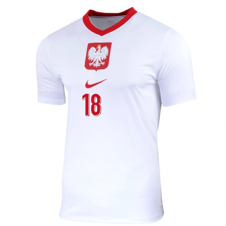 Kids Football Poland Bartosz Bereszynski #18 White Home Jersey 24-26 T-Shirt Uk