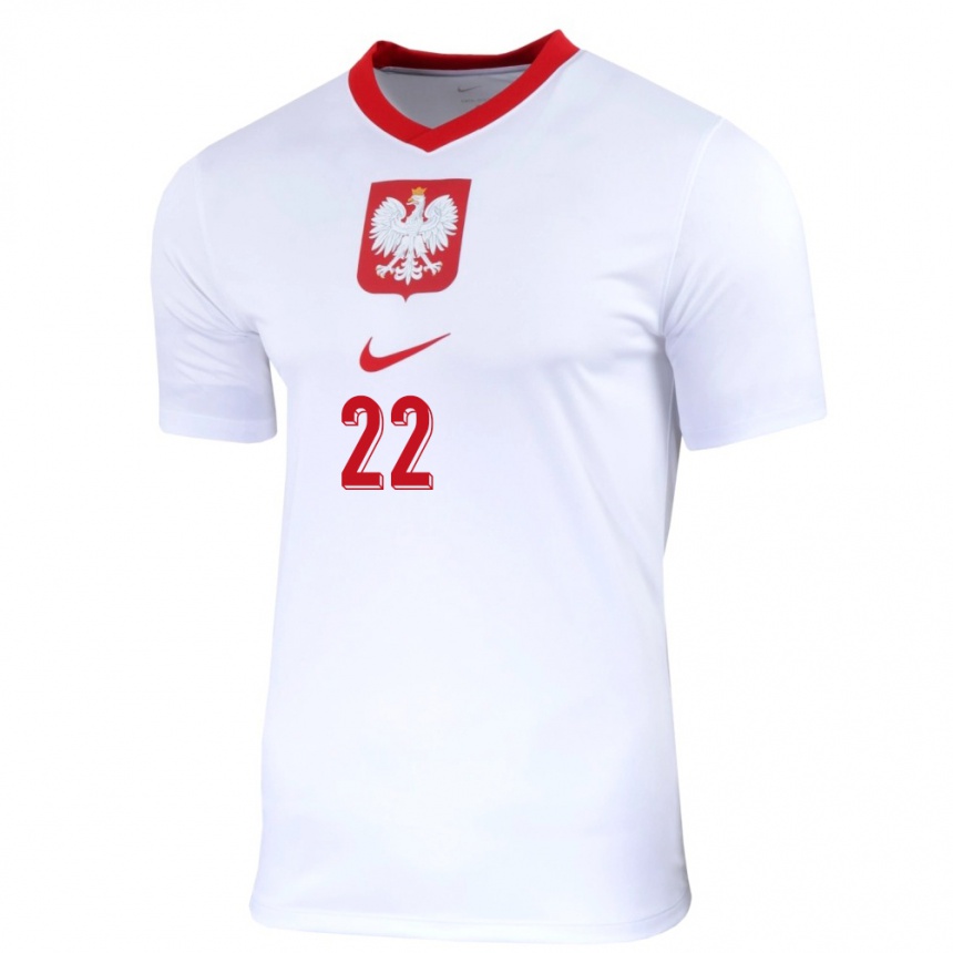 Kids Football Poland Milosz Piekutowski #22 White Home Jersey 24-26 T-Shirt Uk