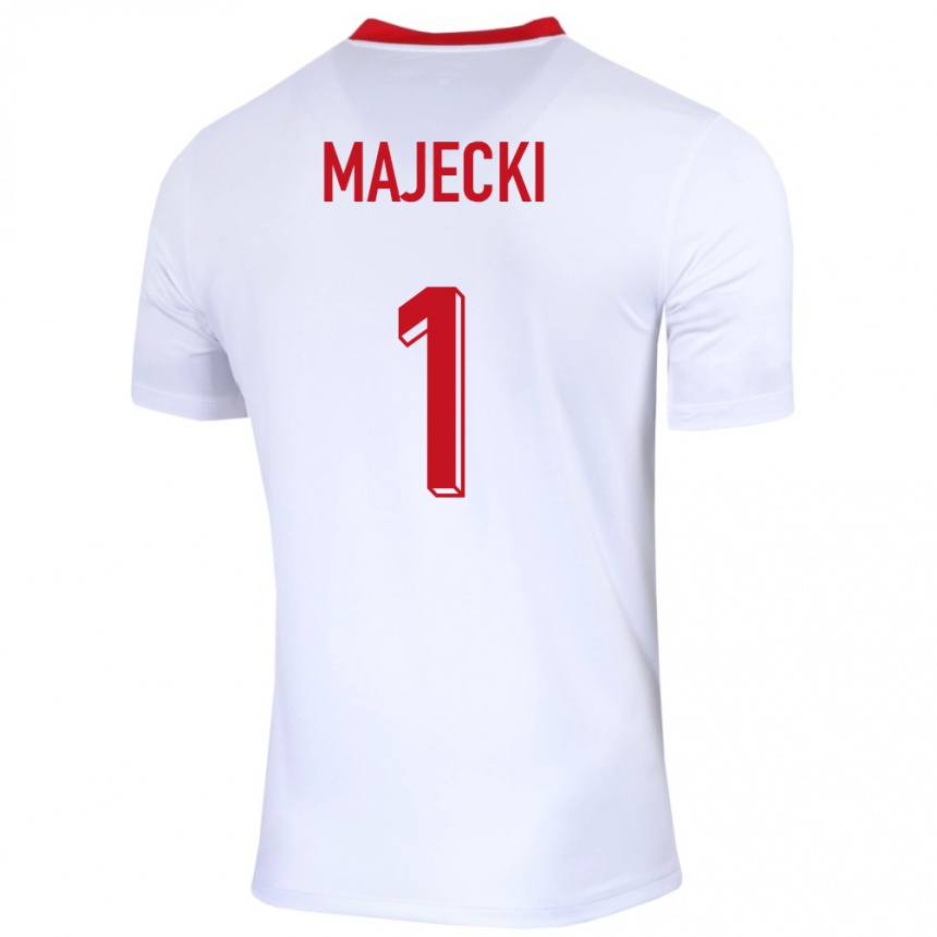 Kids Football Poland Radoslaw Majecki #1 White Home Jersey 24-26 T-Shirt Uk