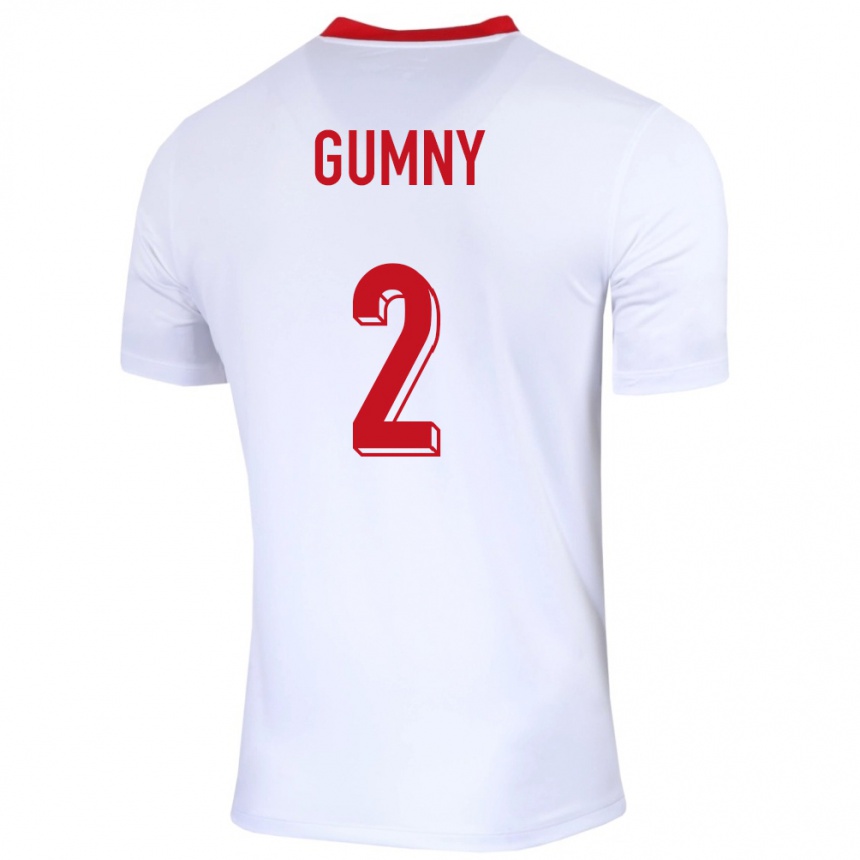 Kids Football Poland Robert Gumny #2 White Home Jersey 24-26 T-Shirt Uk