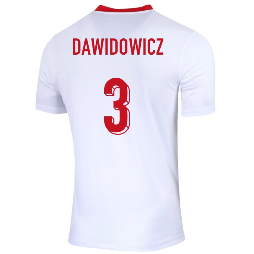 Kids Football Poland Pawel Dawidowicz #3 White Home Jersey 24-26 T-Shirt Uk