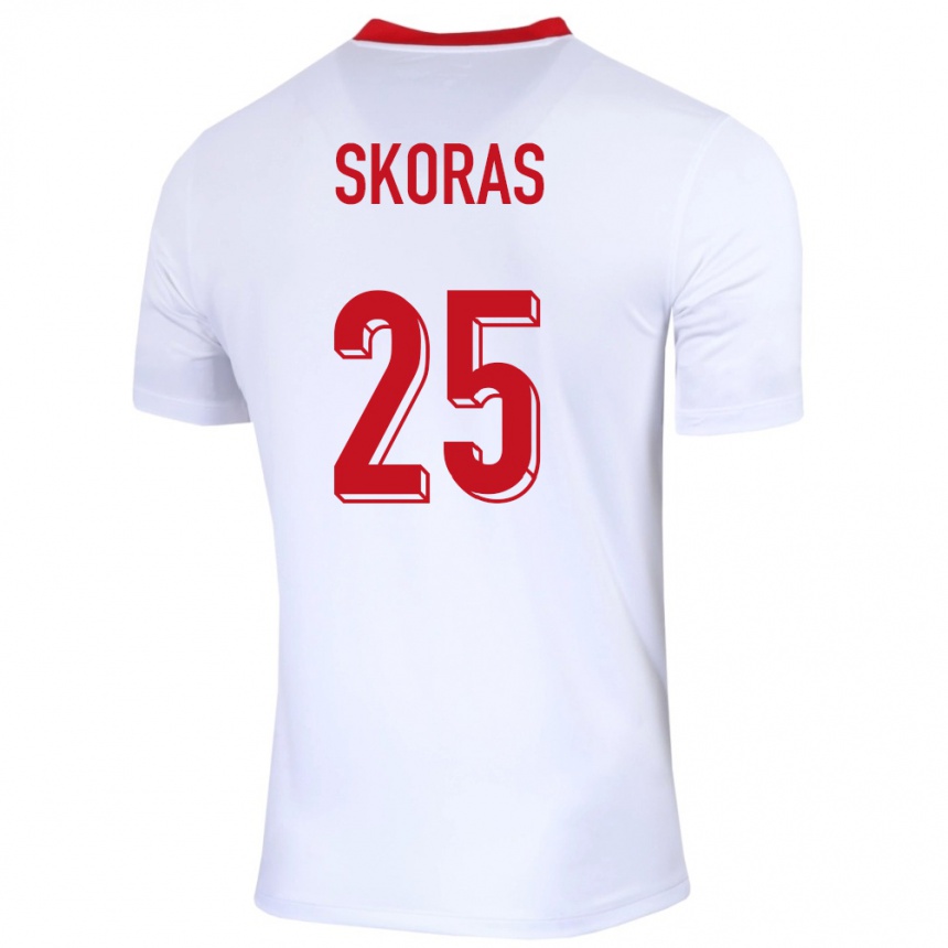 Kids Football Poland Michal Skoras #25 White Home Jersey 24-26 T-Shirt Uk