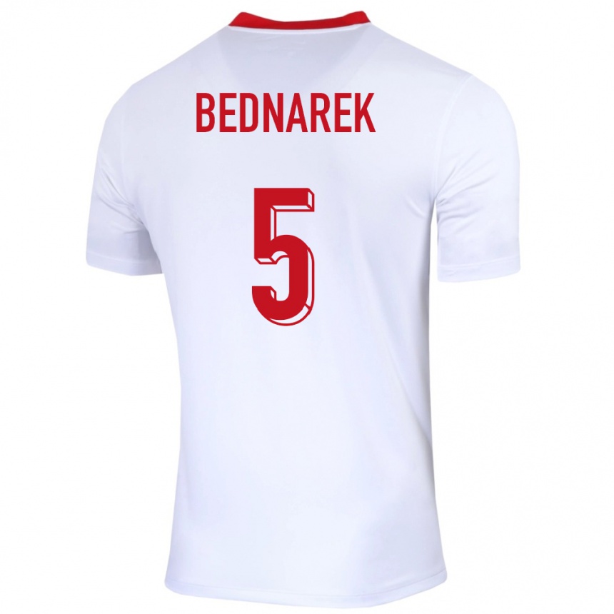 Kids Football Poland Jan Bednarek #5 White Home Jersey 24-26 T-Shirt Uk