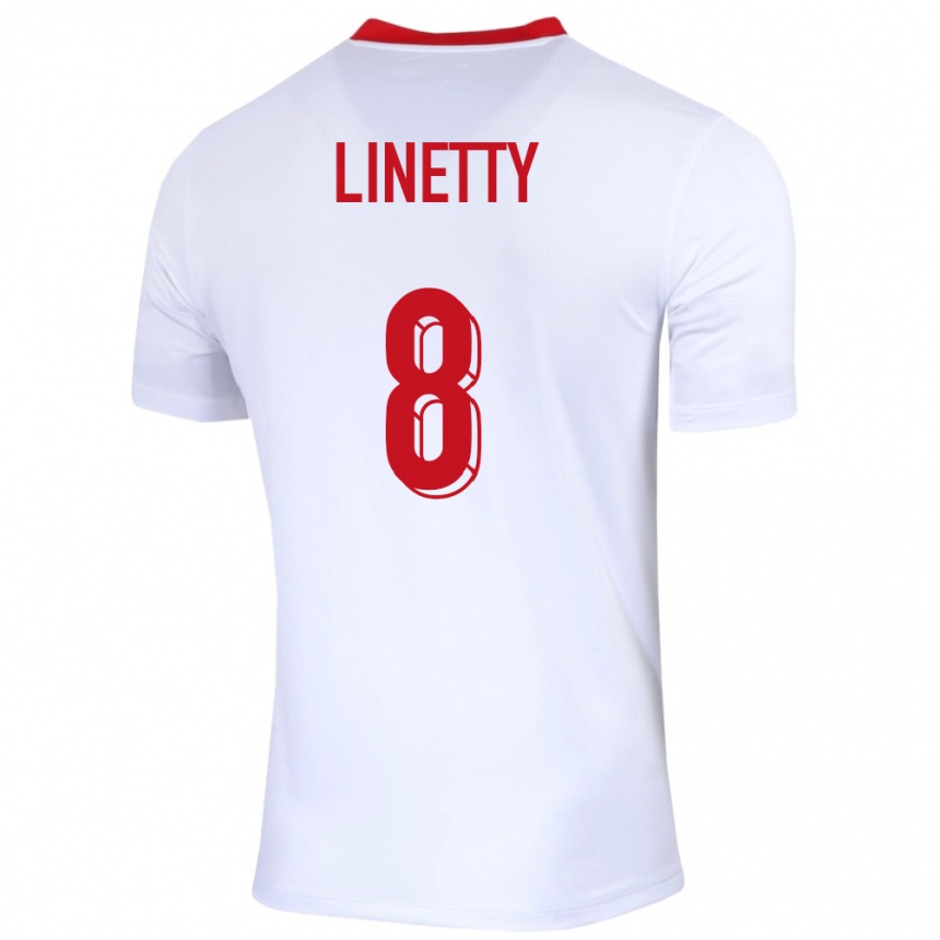 Kids Football Poland Karol Linetty #8 White Home Jersey 24-26 T-Shirt Uk