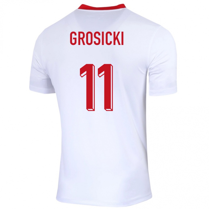 Kids Football Poland Kamil Grosicki #11 White Home Jersey 24-26 T-Shirt Uk