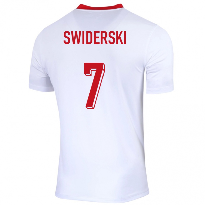 Kids Football Poland Karol Swiderski #7 White Home Jersey 24-26 T-Shirt Uk