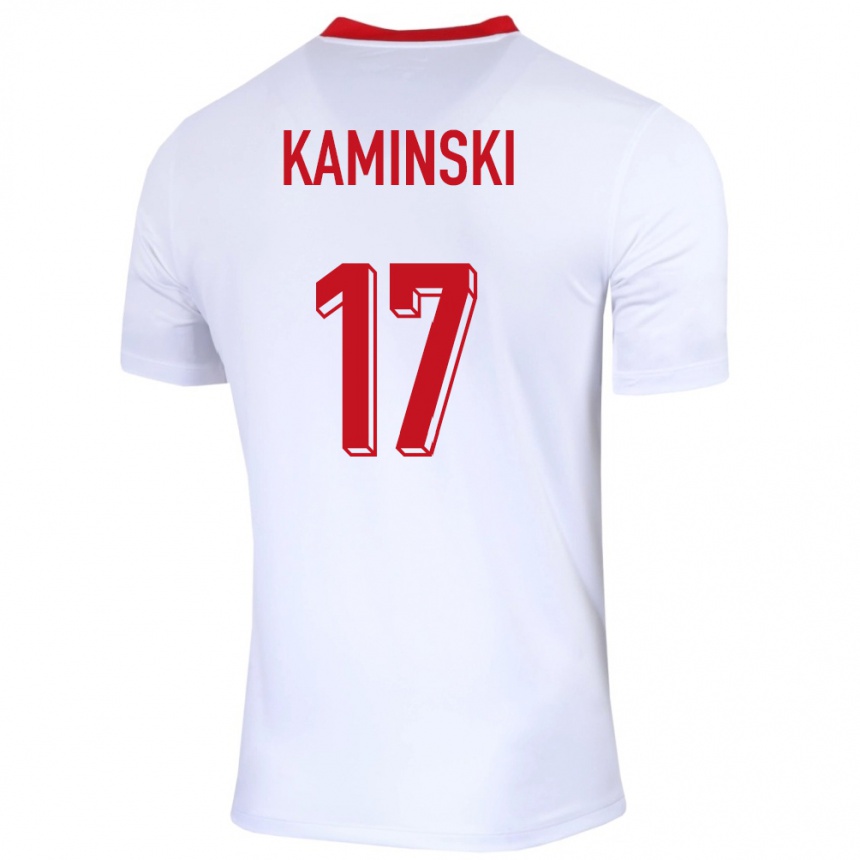 Kids Football Poland Jakub Kaminski #17 White Home Jersey 24-26 T-Shirt Uk