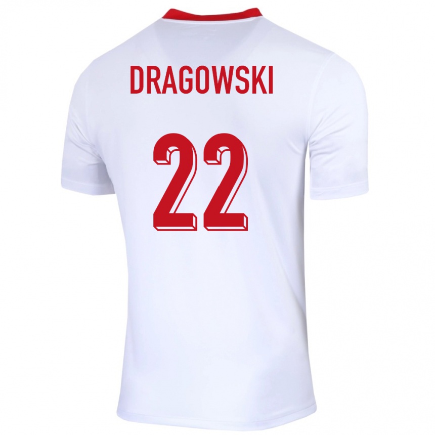 Kids Football Poland Bartlomiej Dragowski #22 White Home Jersey 24-26 T-Shirt Uk