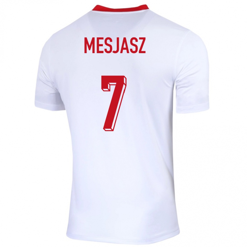 Kids Football Poland Malgorzata Mesjasz #7 White Home Jersey 24-26 T-Shirt Uk