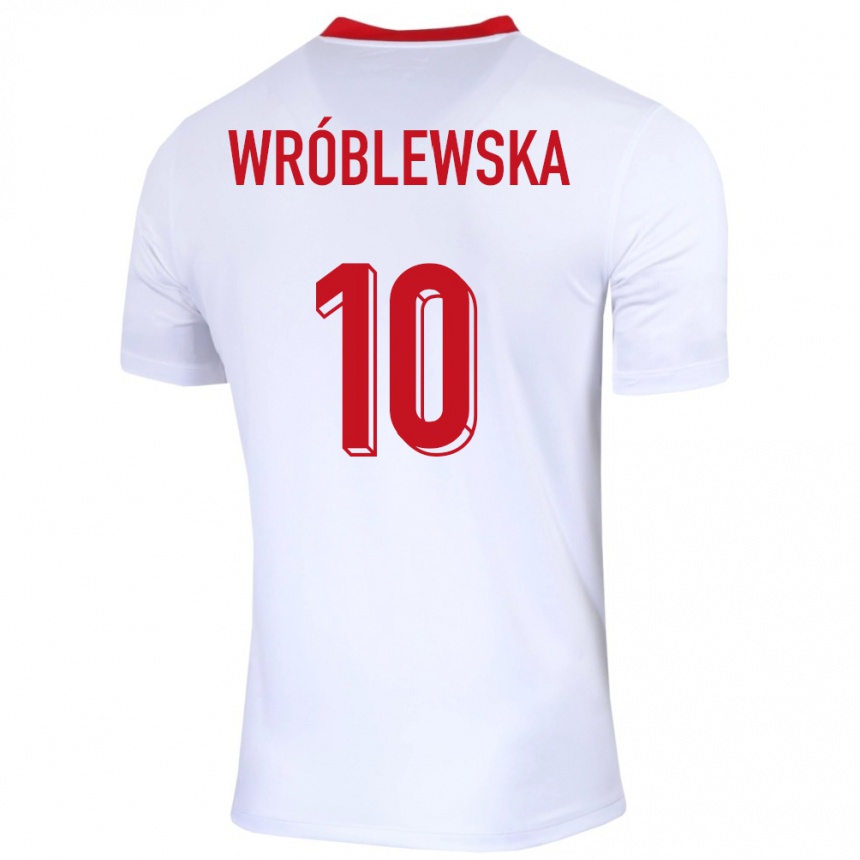 Kids Football Poland Joanna Wroblewska #10 White Home Jersey 24-26 T-Shirt Uk