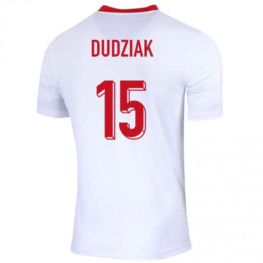 Kids Football Poland Aleksandra Dudziak #15 White Home Jersey 24-26 T-Shirt Uk