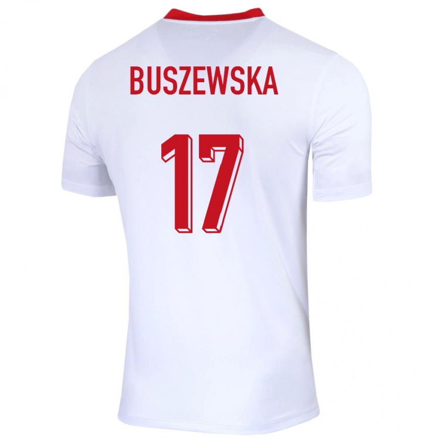 Kids Football Poland Zofia Buszewska #17 White Home Jersey 24-26 T-Shirt Uk