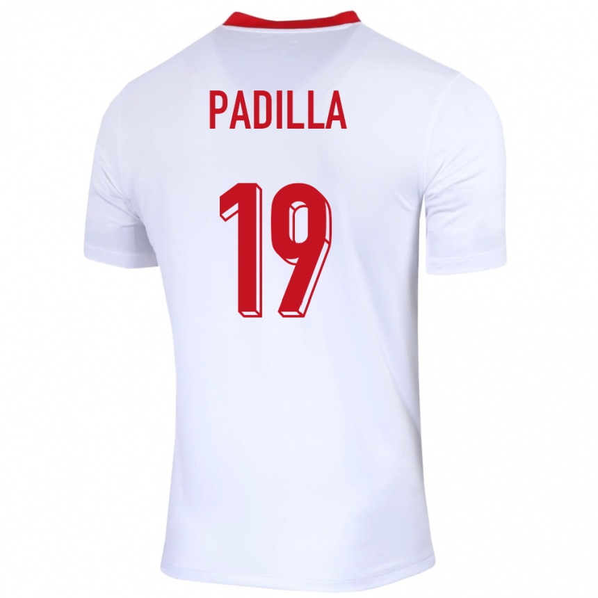 Kids Football Poland Natalia Padilla #19 White Home Jersey 24-26 T-Shirt Uk