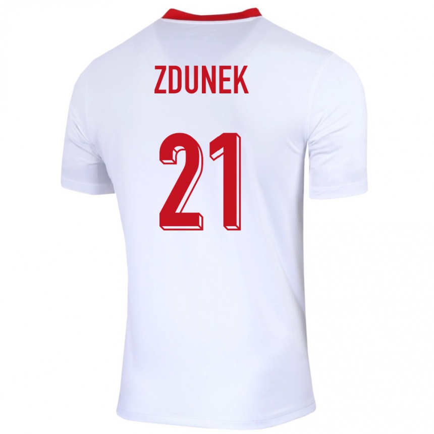 Kids Football Poland Emilia Zdunek #21 White Home Jersey 24-26 T-Shirt Uk