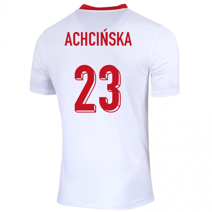 Kids Football Poland Adriana Achcinska #23 White Home Jersey 24-26 T-Shirt Uk