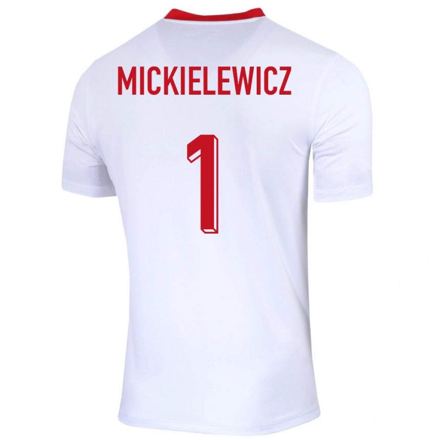 Kids Football Poland Aleksander Mickielewicz #1 White Home Jersey 24-26 T-Shirt Uk