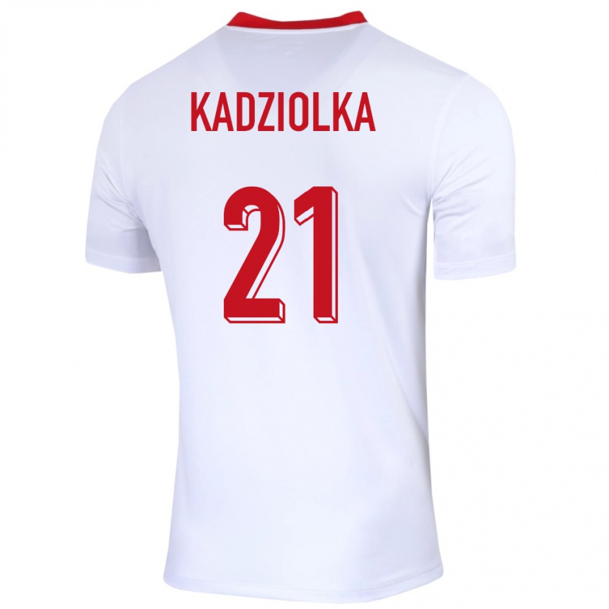 Kids Football Poland Szymon Kadziolka #21 White Home Jersey 24-26 T-Shirt Uk