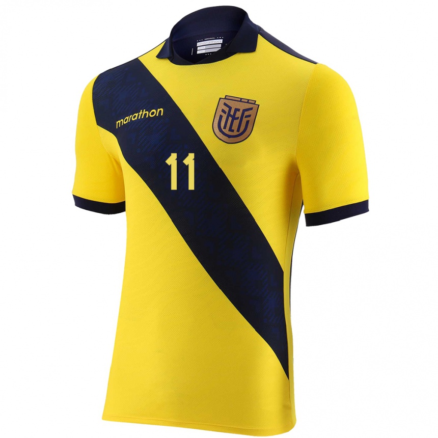 Kids Football Ecuador Ambar Torres #11 Yellow Home Jersey 24-26 T-Shirt Uk