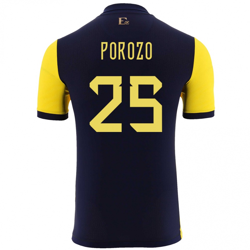 Kids Football Ecuador Jackson Porozo #25 Yellow Home Jersey 24-26 T-Shirt Uk