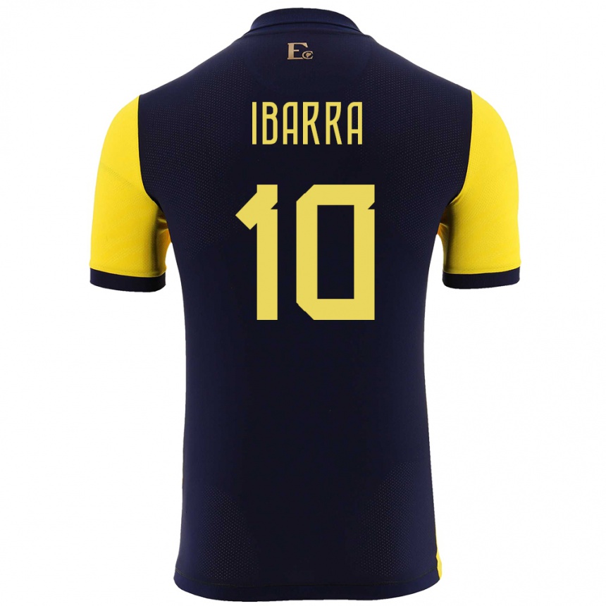 Kids Football Ecuador Romario Ibarra #10 Yellow Home Jersey 24-26 T-Shirt Uk