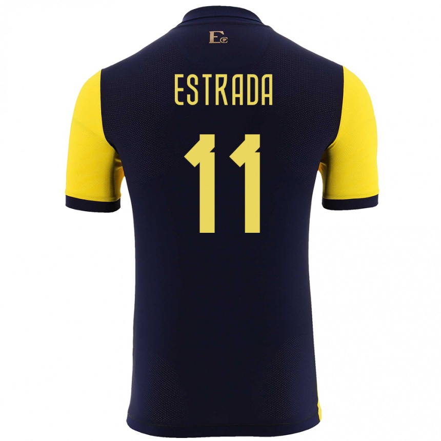 Kids Football Ecuador Michael Estrada #11 Yellow Home Jersey 24-26 T-Shirt Uk