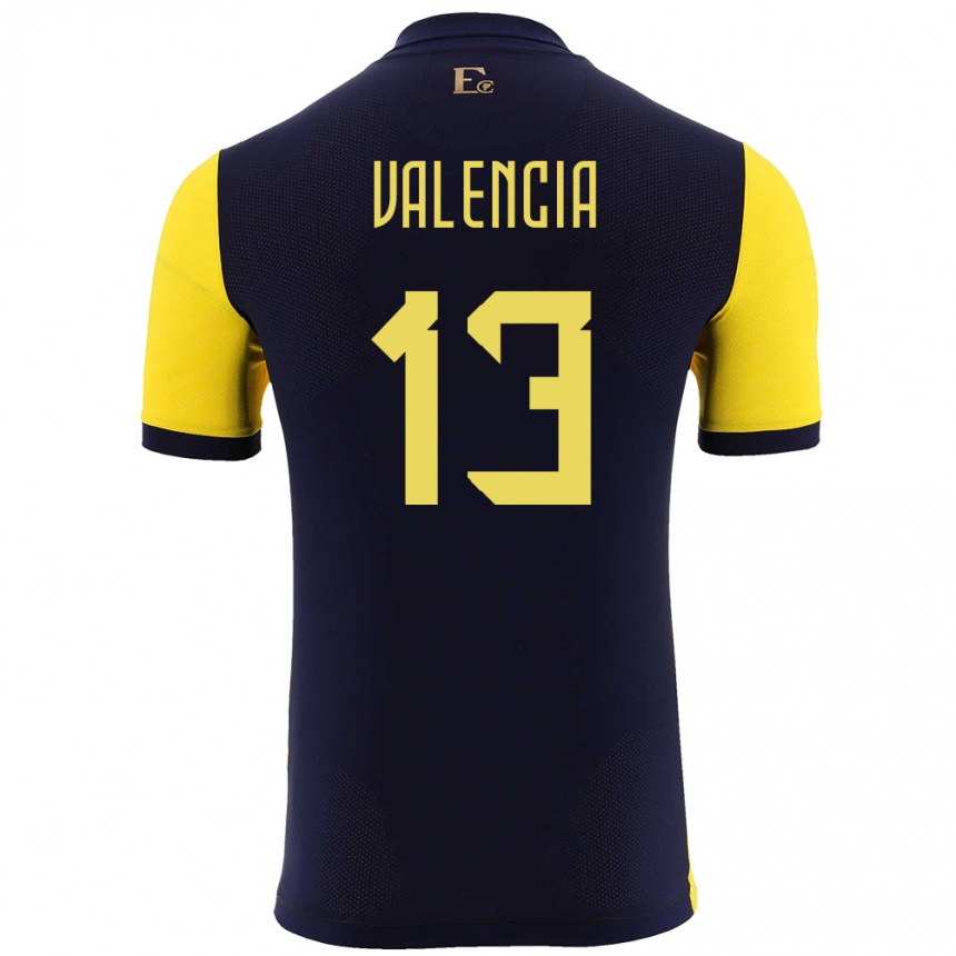 Kids Football Ecuador Enner Valencia #13 Yellow Home Jersey 24-26 T-Shirt Uk