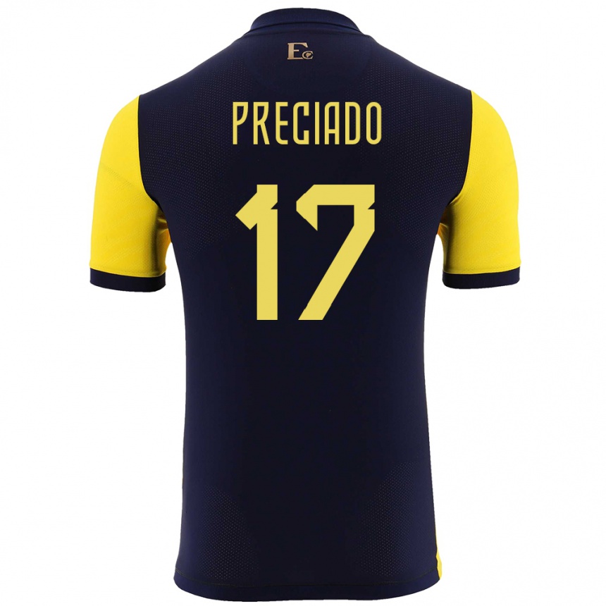 Kids Football Ecuador Angelo Preciado #17 Yellow Home Jersey 24-26 T-Shirt Uk