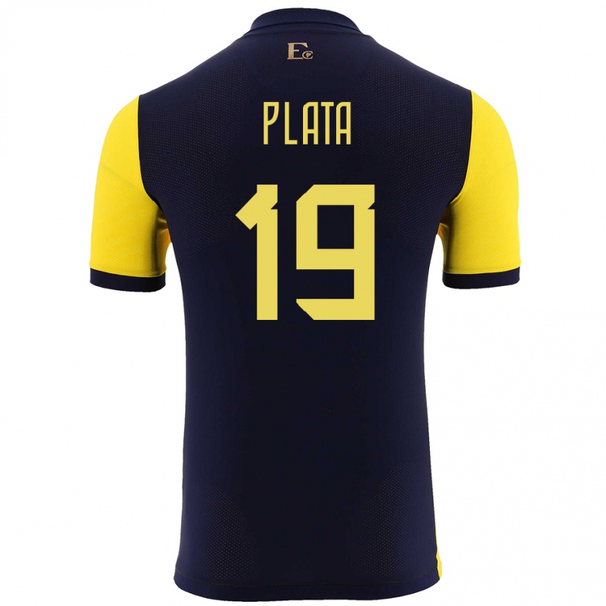 Kids Football Ecuador Gonzalo Plata #19 Yellow Home Jersey 24-26 T-Shirt Uk