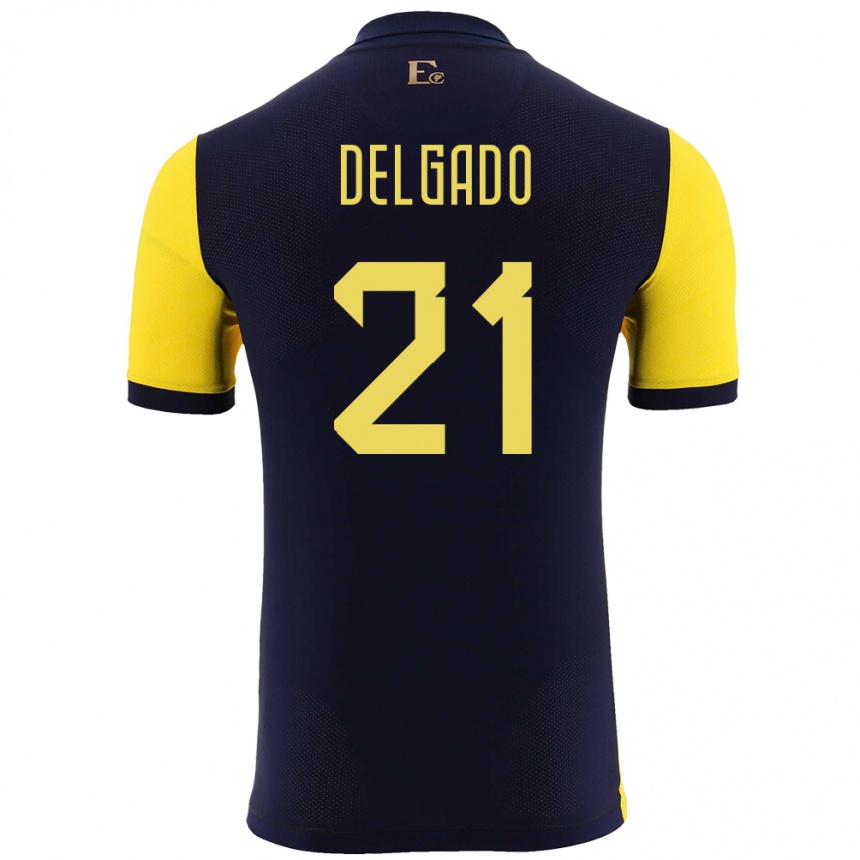 Kids Football Ecuador Patrickson Delgado #21 Yellow Home Jersey 24-26 T-Shirt Uk