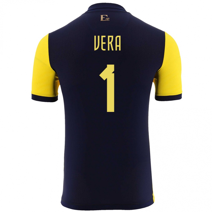 Kids Football Ecuador Andrea Vera #1 Yellow Home Jersey 24-26 T-Shirt Uk