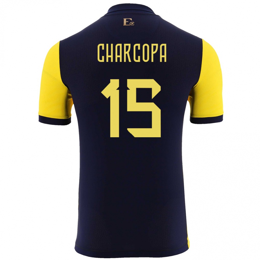 Kids Football Ecuador Nicole Charcopa #15 Yellow Home Jersey 24-26 T-Shirt Uk