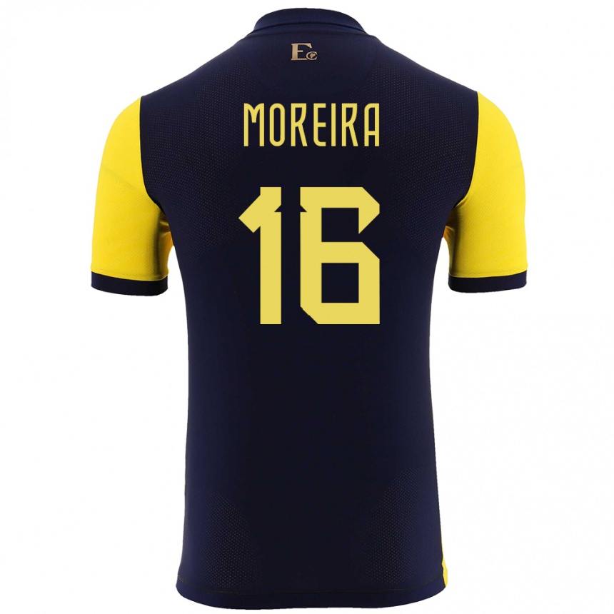 Kids Football Ecuador Ligia Moreira #16 Yellow Home Jersey 24-26 T-Shirt Uk