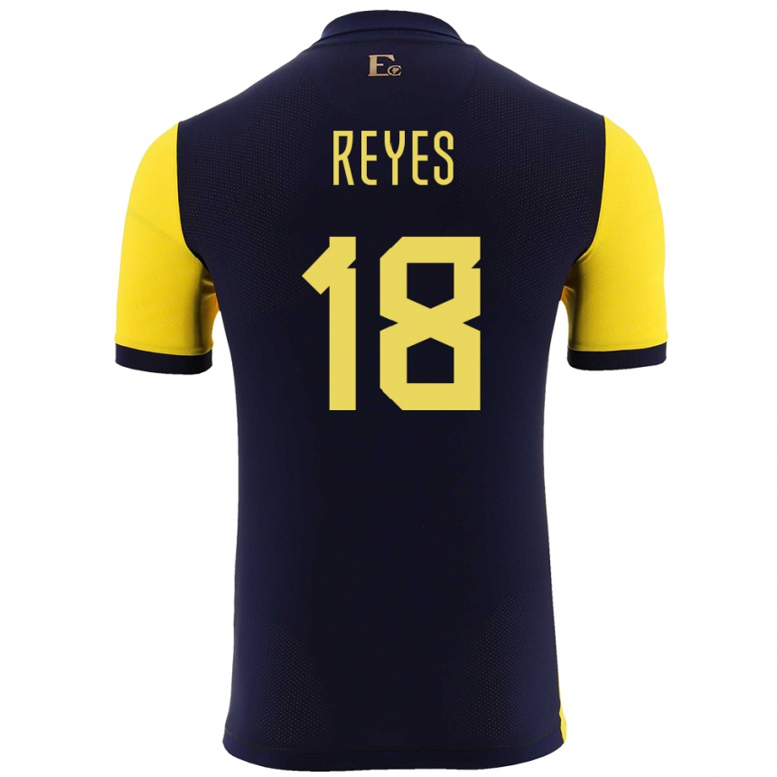 Kids Football Ecuador Ashley Reyes #18 Yellow Home Jersey 24-26 T-Shirt Uk