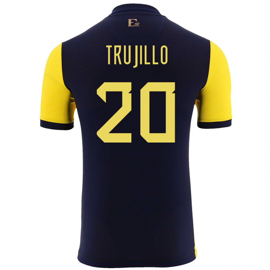 Kids Football Ecuador Isabel Trujillo #20 Yellow Home Jersey 24-26 T-Shirt Uk