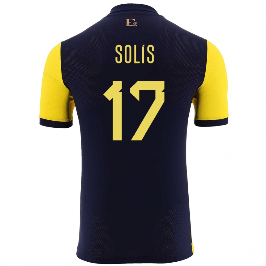 Kids Football Ecuador Mathias Solis #17 Yellow Home Jersey 24-26 T-Shirt Uk