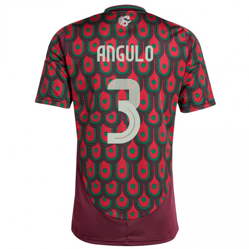 Kids Football Mexico Jesus Angulo #3 Maroon Home Jersey 24-26 T-Shirt Uk