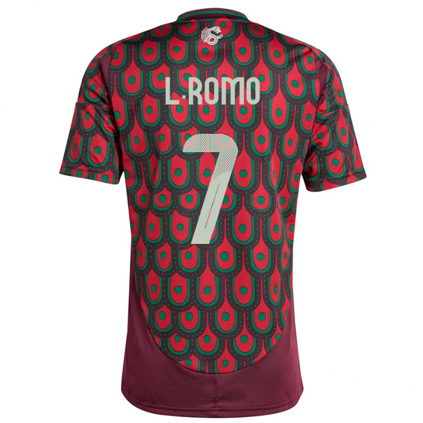 Kids Football Mexico Luis Romo #7 Maroon Home Jersey 24-26 T-Shirt Uk