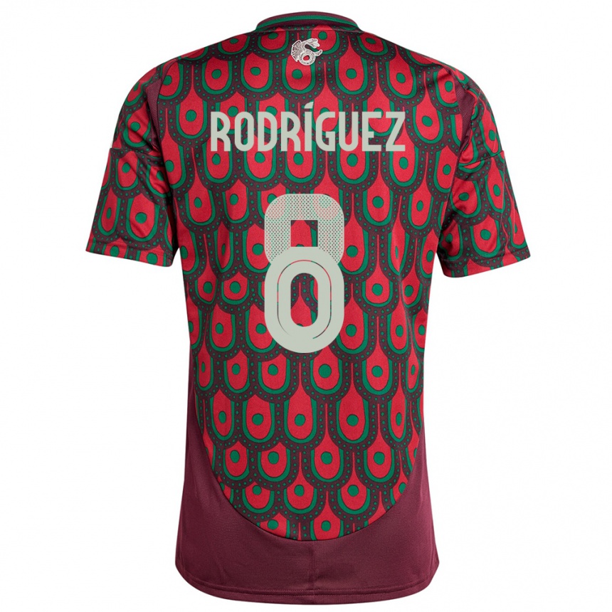 Kids Football Mexico Carlos Rodriguez #8 Maroon Home Jersey 24-26 T-Shirt Uk