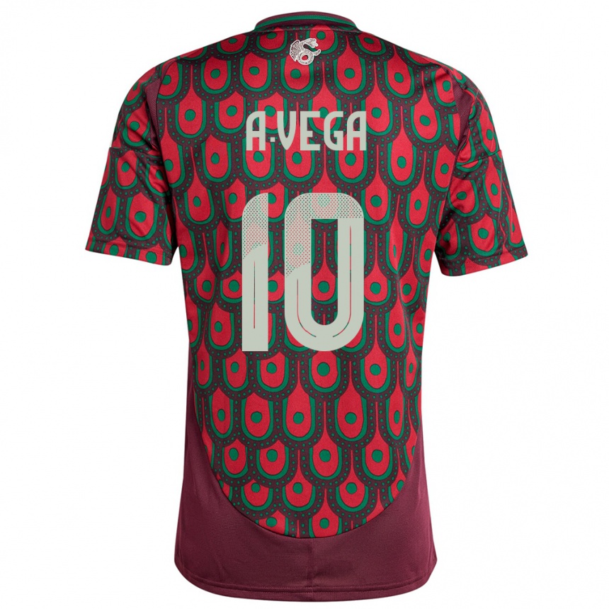 Kids Football Mexico Alexis Vega #10 Maroon Home Jersey 24-26 T-Shirt Uk