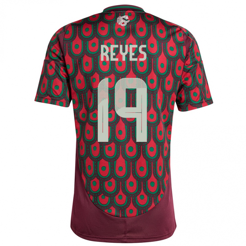 Kids Football Mexico Israel Reyes #19 Maroon Home Jersey 24-26 T-Shirt Uk