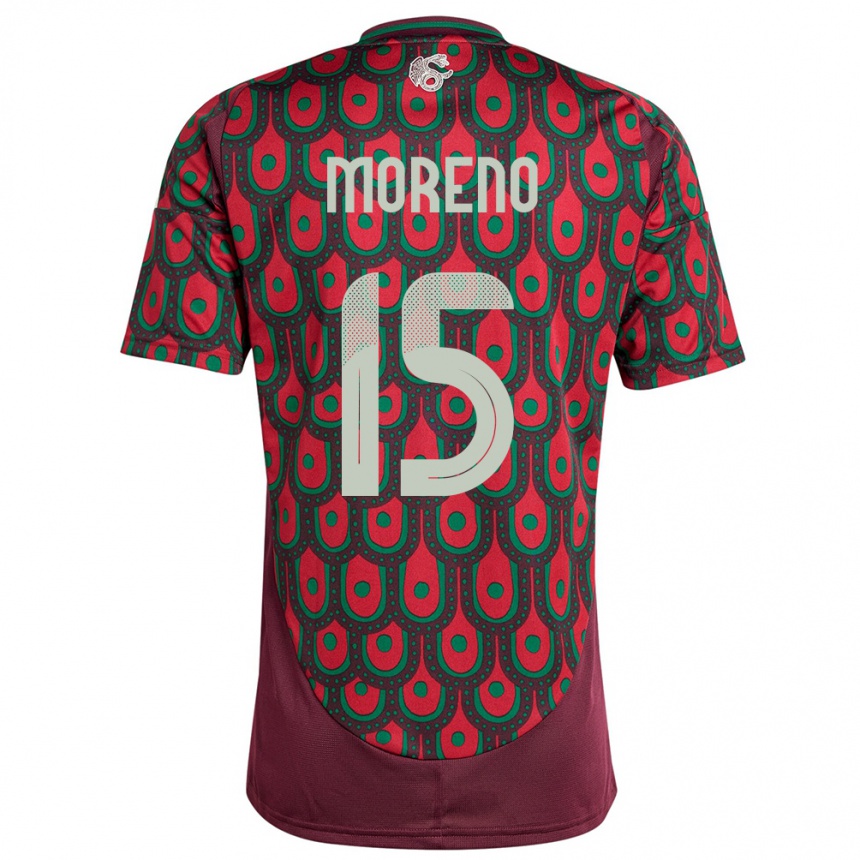 Kids Football Mexico Hector Moreno #15 Maroon Home Jersey 24-26 T-Shirt Uk