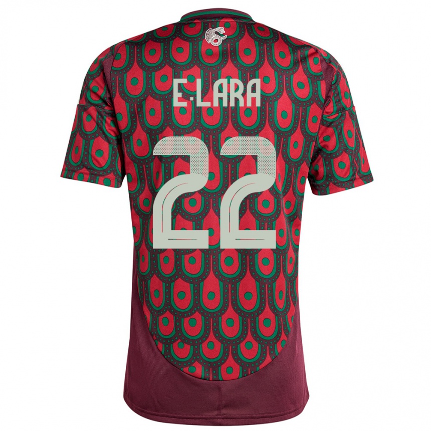 Kids Football Mexico Emilio Lara #22 Maroon Home Jersey 24-26 T-Shirt Uk