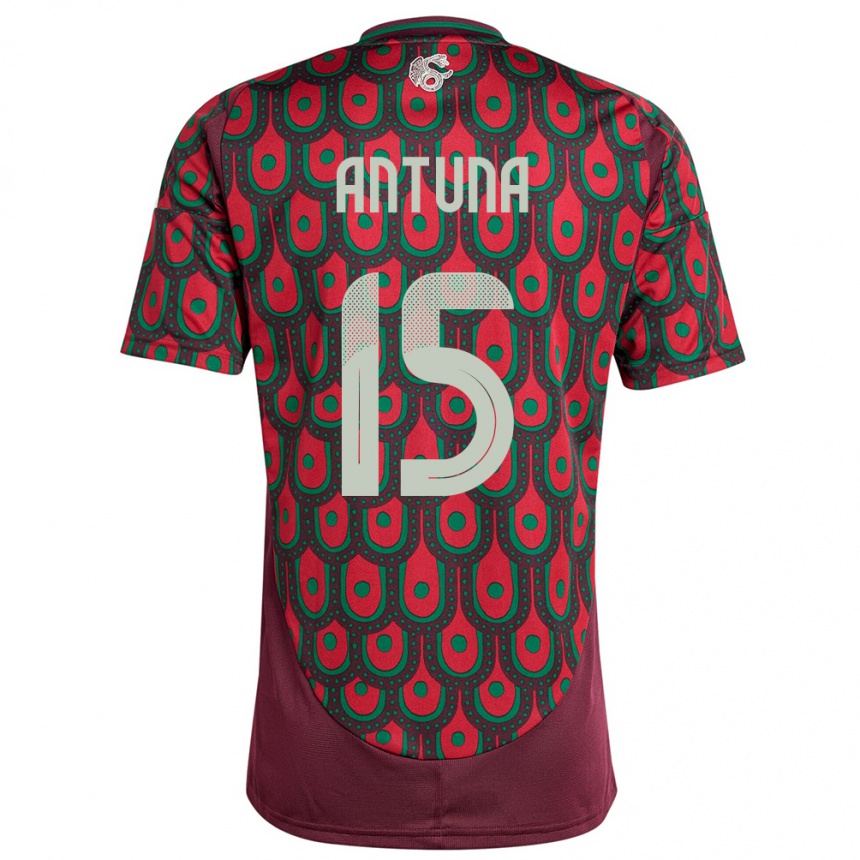 Kids Football Mexico Uriel Antuna #15 Maroon Home Jersey 24-26 T-Shirt Uk