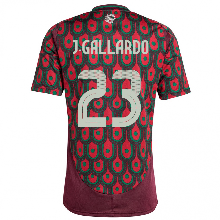 Kids Football Mexico Jesus Gallardo #23 Maroon Home Jersey 24-26 T-Shirt Uk