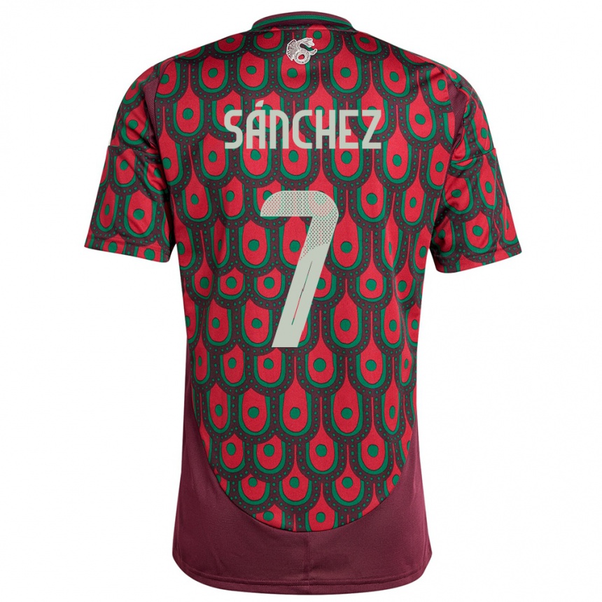 Kids Football Mexico Maria Sanchez #7 Maroon Home Jersey 24-26 T-Shirt Uk