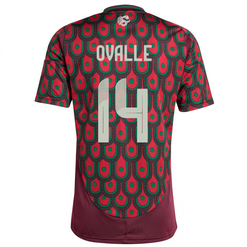 Kids Football Mexico Jacqueline Ovalle #14 Maroon Home Jersey 24-26 T-Shirt Uk