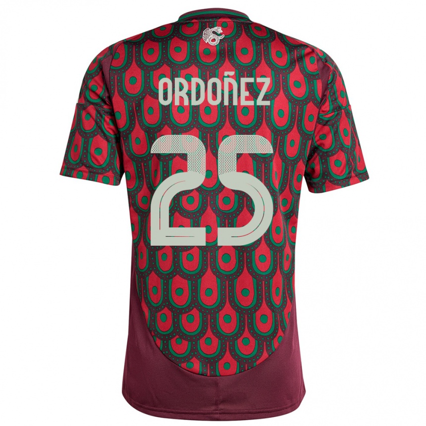 Kids Football Mexico Diana Ordonez #25 Maroon Home Jersey 24-26 T-Shirt Uk