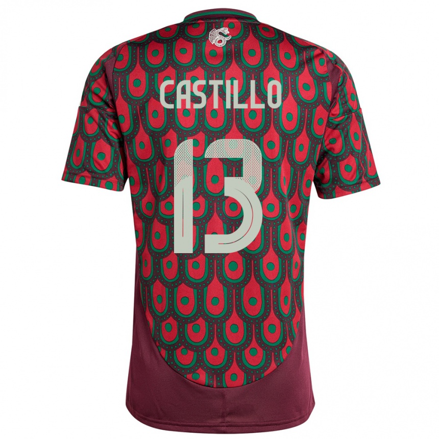 Kids Football Mexico Jose Castillo #13 Maroon Home Jersey 24-26 T-Shirt Uk