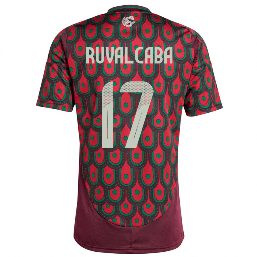 Kids Football Mexico Jorge Ruvalcaba #17 Maroon Home Jersey 24-26 T-Shirt Uk