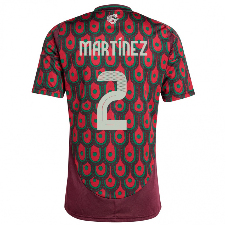 Kids Football Mexico Emilio Martinez #2 Maroon Home Jersey 24-26 T-Shirt Uk